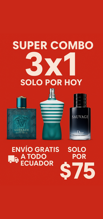 SUPER COMBO 3X1 SOLO POR HOY Jean Paul Gaultier • Dior Sauvage • Versace Eros